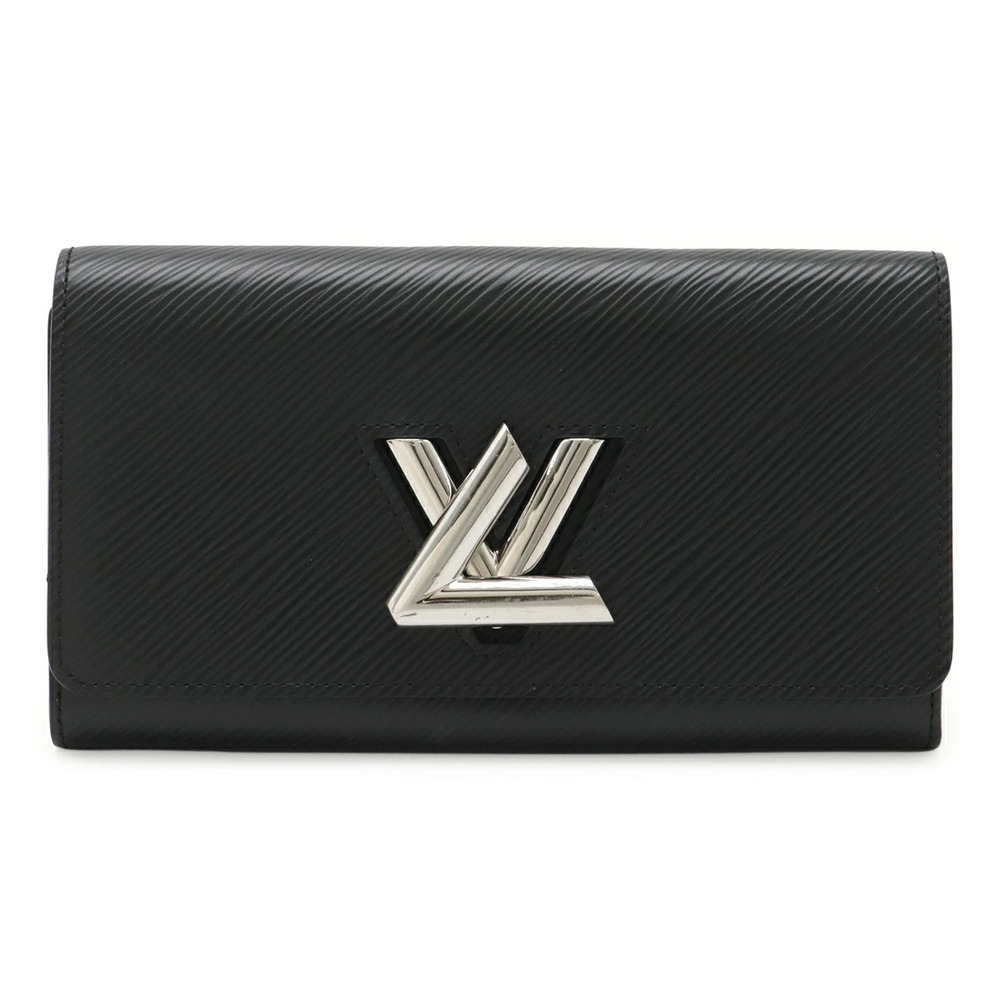 LOUIS VUITTON Epi Portefeuille Twist Bi fold Long Wallet Leather Noir Black